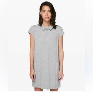 Lululemon Gray Cotton Blend Players Pro Form Polo Dress Sz. 8